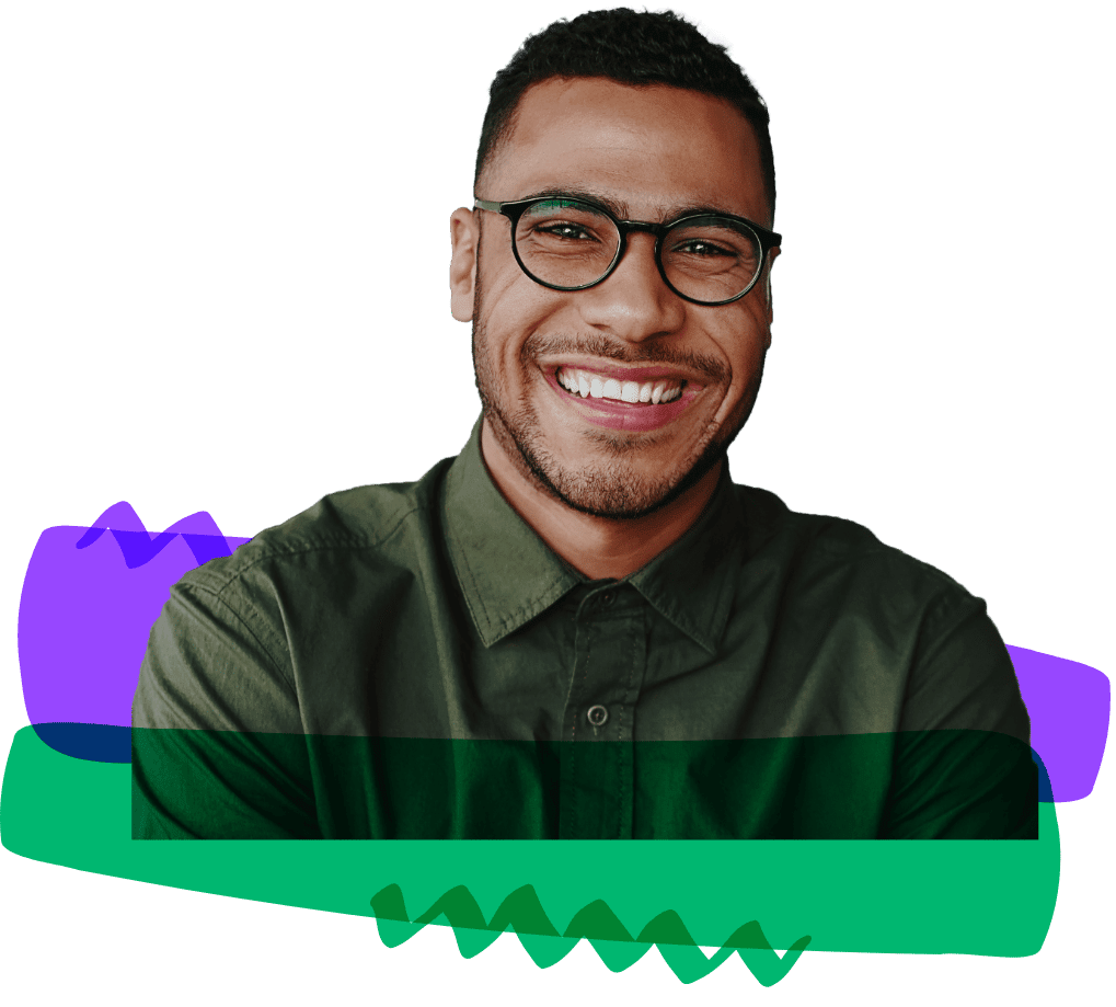 Man with glasses smiling