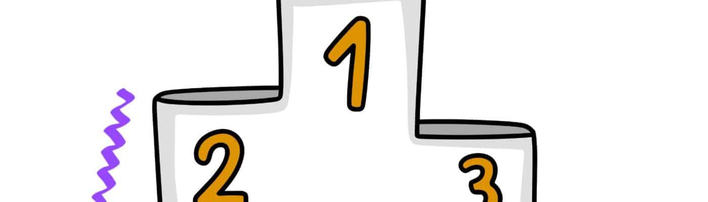 Image of a first second and third place podium